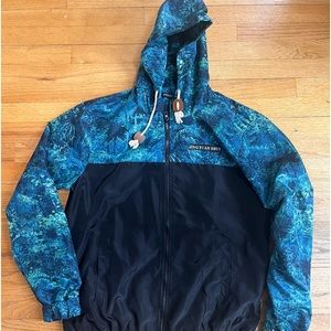 PPDAOJIA zip up men’s floral black zip up wind breaker